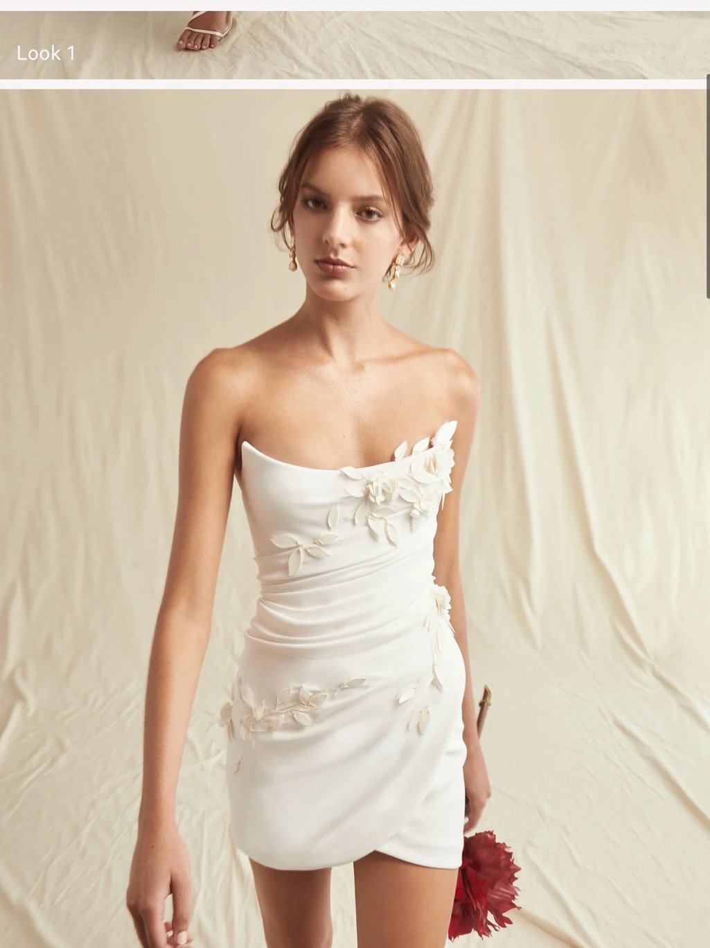 Oscar De La Renta Spring 2021 Floral-Appliqu Mini Bridal Dress
